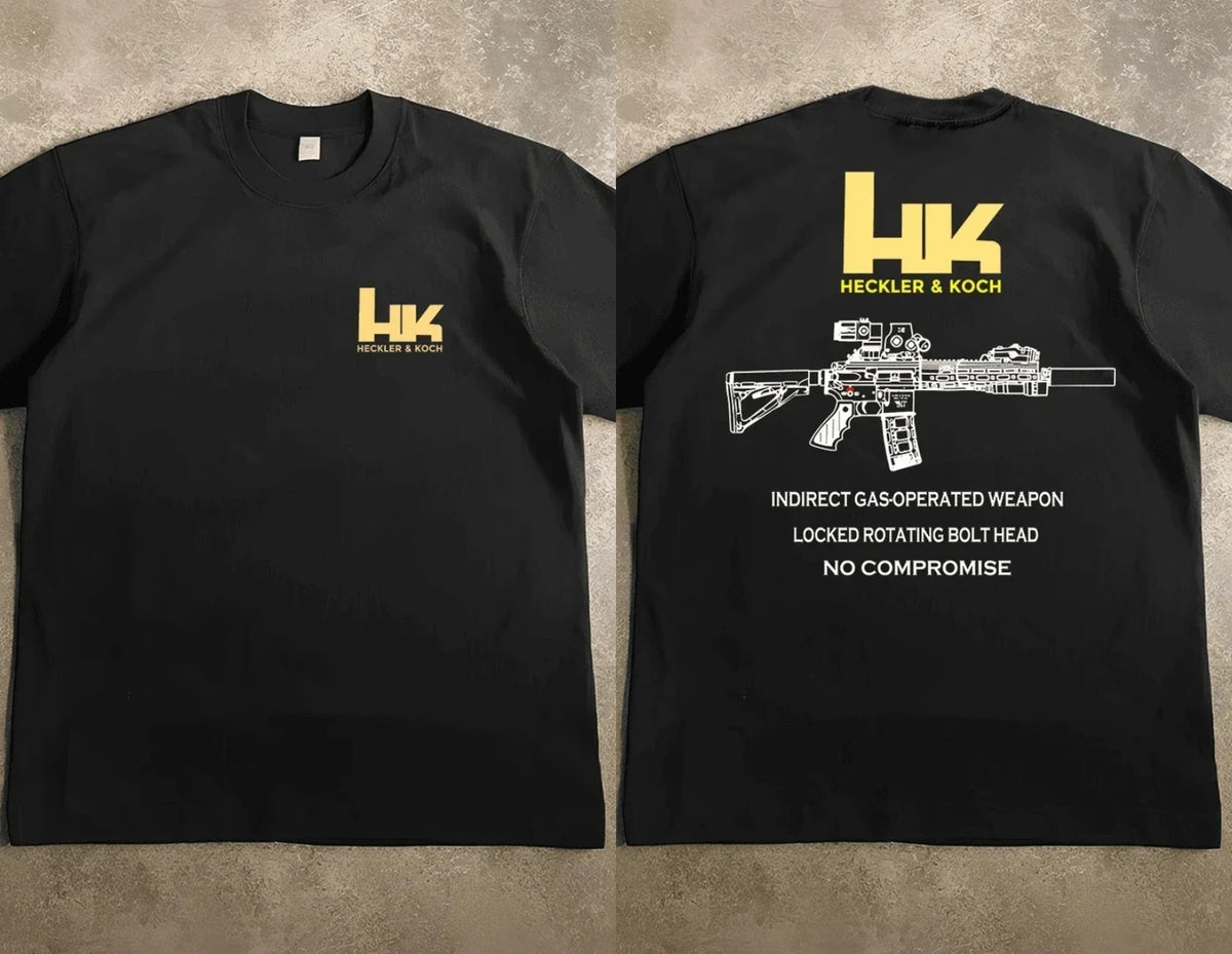 HK416D Tactical Army Fan Club Outdoor Training Competition Women Men T-shirt Pure Cotton Original Loose Oversized Tee Crew Neck