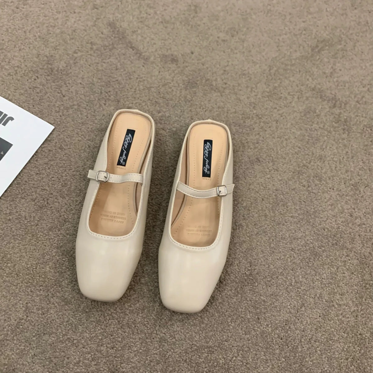 Bailamos Women Red Lightweight Shoes Square Toe Slip On Vintage Soft Ballet Flats Female Shoes Ballet Flats Casual Sneaker Shoe