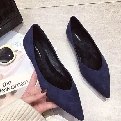 Spring Autumn Women Flats Pointed Toe New 2021 Plaid Ballet Flats Woman Shoes Solid Color Boat Shoes zapatos mujer Single Shoes