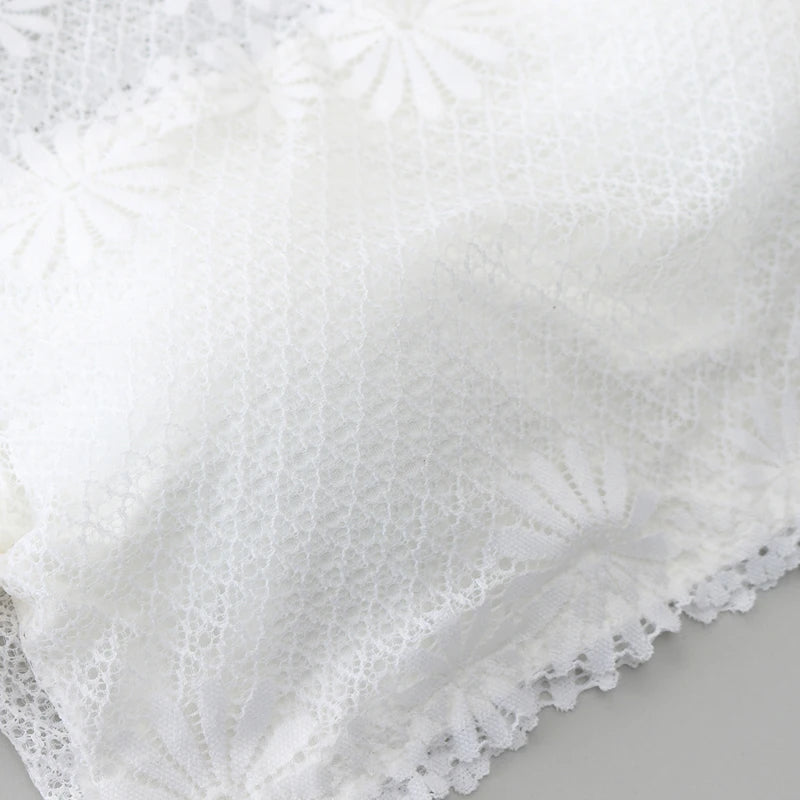 New Wommen Sexy Lace Off Shoulder Crop Tops with Bra Short Sleeve Harajuku Bare Shoulder Crochet Top Female Cotton T-Shirt Lace
