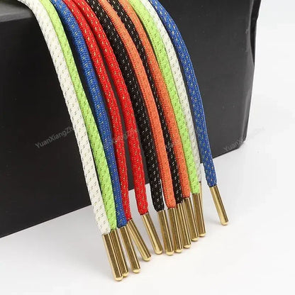 1Pair Round Shoelaces Sneakers Shoelace Quality Metal Head Rope Laces for Shoes Diameter 0.45cm 100/120/140/160cm Shoestrings