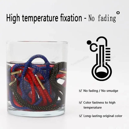 1Pair Round Shoelaces Sneakers Shoelace Quality Metal Head Rope Laces for Shoes Diameter 0.45cm 100/120/140/160cm Shoestrings
