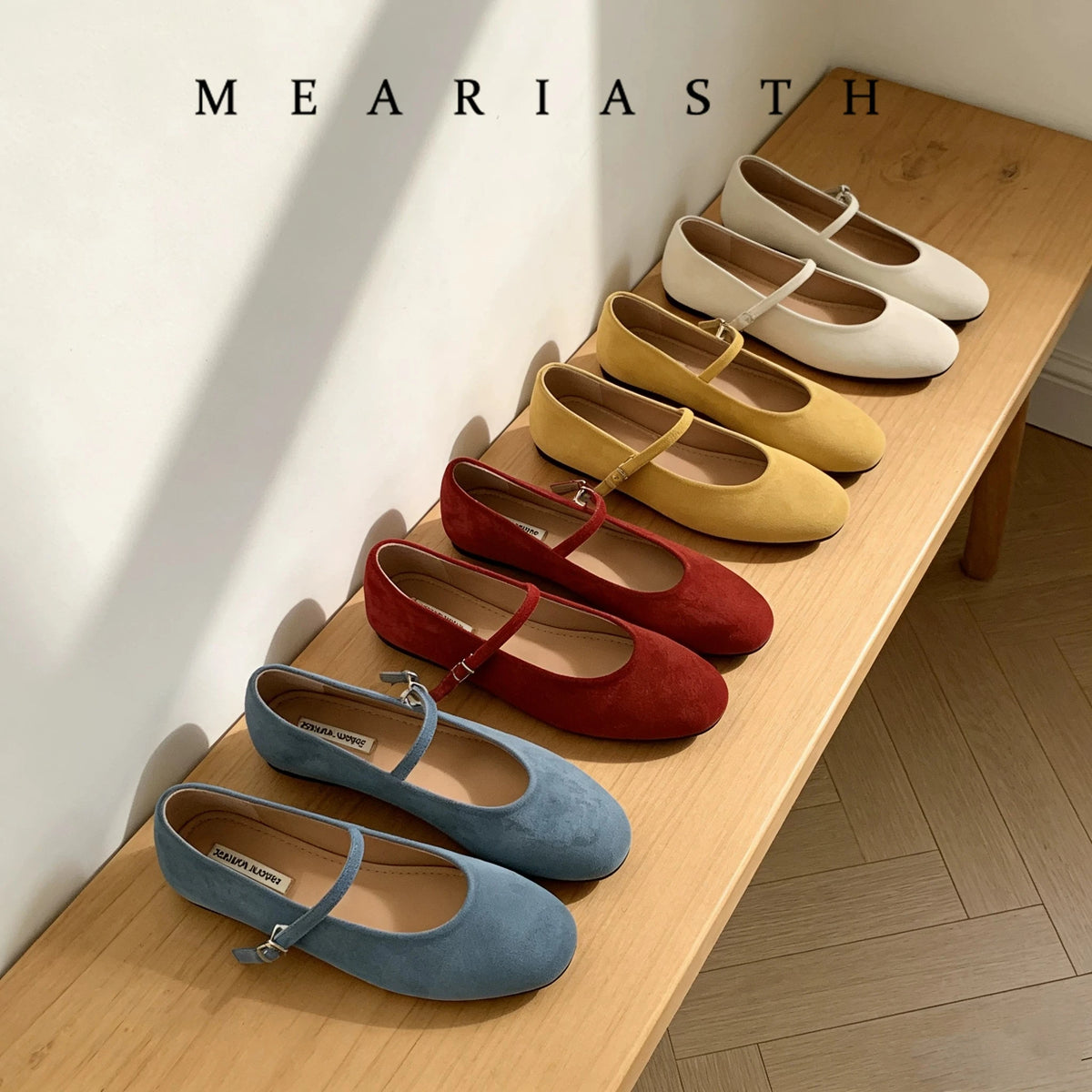 Original Shoes Ballet Flats Stylish suede leather Women's Mary Jane Ballet Shoes Laofers Casual Soft Leather Comfortable Flat