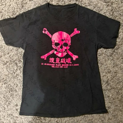 Y2K 2000s Anime Cute Casual Emo Print Baby Tee Streetwear Gothic Harajuku Graphic Aesthetic Punk T-shirt Women Vintage