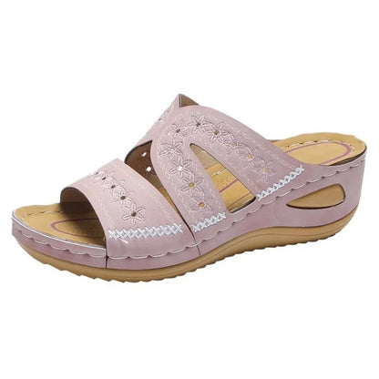 Summer Women Wedge Sandals Premium Orthopedic Open Toe Sandals Vintage Anti-Slip Leather Casual Female Platform Retro Shoes New