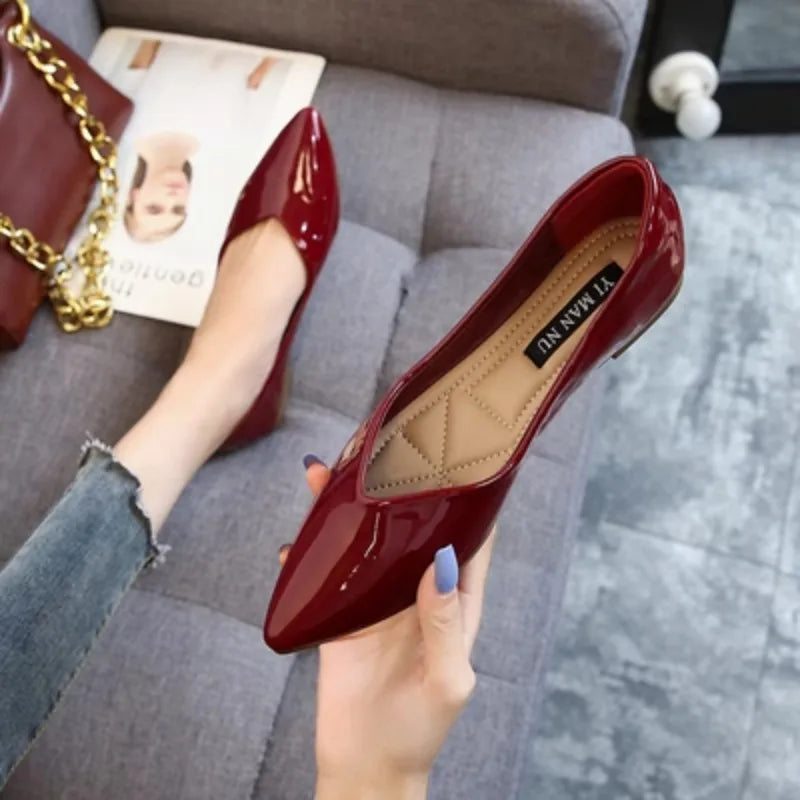 Spring Autumn Women Flats Pointed Toe New 2021 Plaid Ballet Flats Woman Shoes Solid Color Boat Shoes zapatos mujer Single Shoes