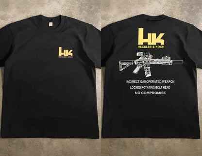 HK416D Tactical Army Fan Club Outdoor Training Competition Women Men T-shirt Pure Cotton Original Loose Oversized Tee Crew Neck