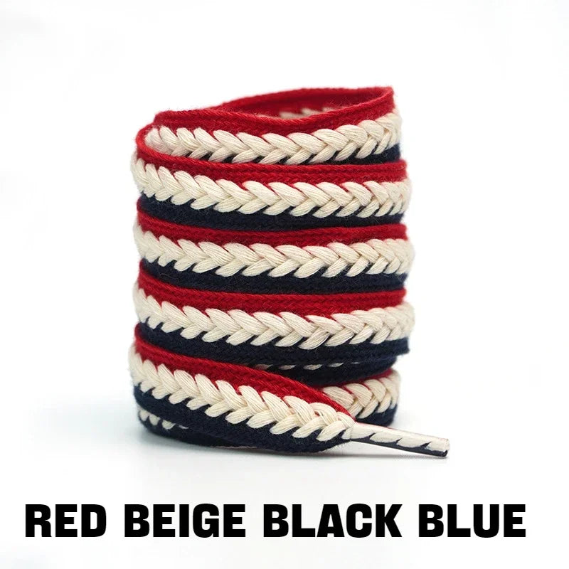 Sneakers Flat Shoelace Fashion Wheat Shoelaces 1.5cm Widen Brand Cotton Laces for Shoes 100/120/140/160CM Shoestrings 1Pair
