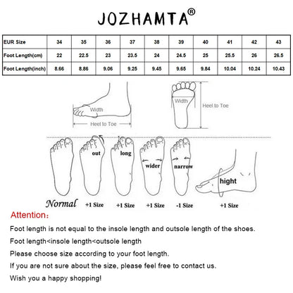 JOZHAMTA Size 33-42 Women Ballet Flats Shoes Real Leather Buckle Strap Casual Loafers Low Heels Luxury Mary Janes Office Lady
