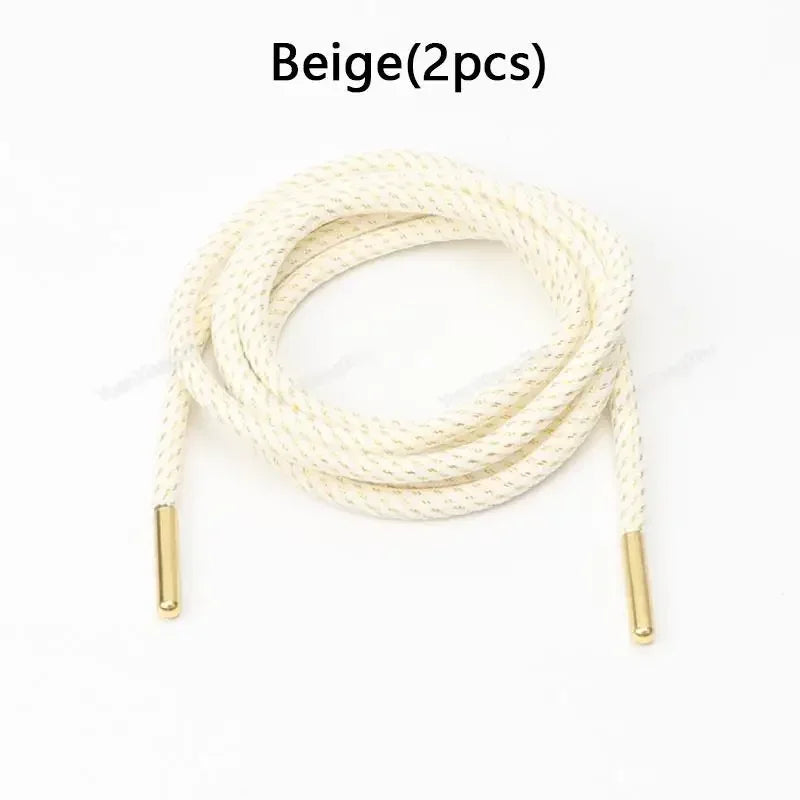 1Pair Round Shoelaces Sneakers Shoelace Quality Metal Head Rope Laces for Shoes Diameter 0.45cm 100/120/140/160cm Shoestrings