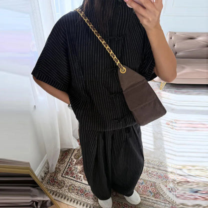 Casual Women's Linen Pants Set 2 Pieces Loose Lace Up Lapel Buttons Shirt Wide Leg Pant 2026 Spring Summer Lady Holiday Suits