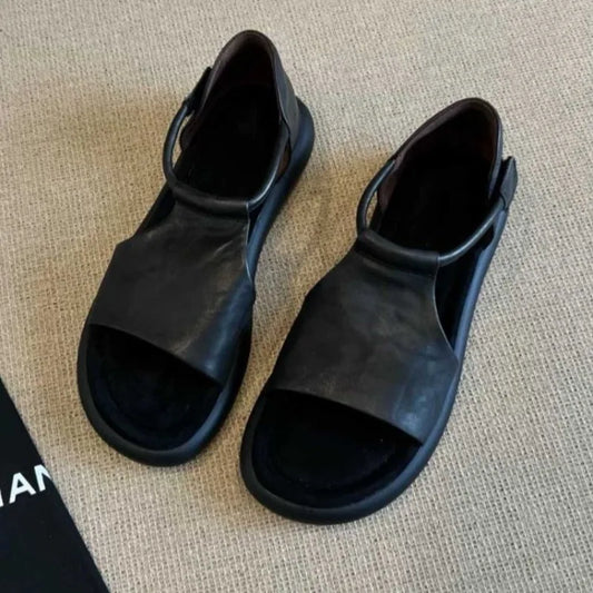 2026 Summer New Genuine Leather Elegant Fashionable Sandals for Women Platform Wedge Sandals Casual Roman Women's Shoes