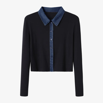 AS AW25 new design ribbing cardigan with denim collar + sleeveless maxi dress matching set for woman clothes