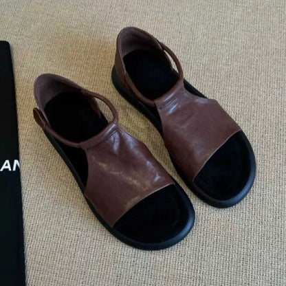 2026 Summer New Genuine Leather Elegant Fashionable Sandals for Women Platform Wedge Sandals Casual Roman Women's Shoes