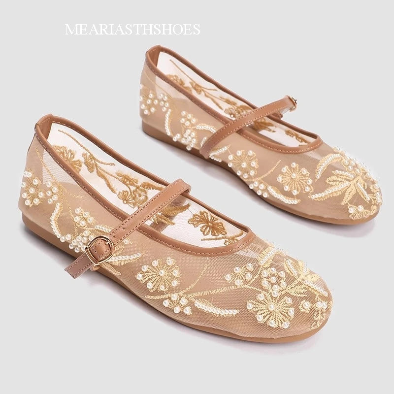 Original Shoes Ballet Flats Stylish suede leather Women's Mary Jane Ballet Shoes Laofers Casual Soft Leather Comfortable Flat