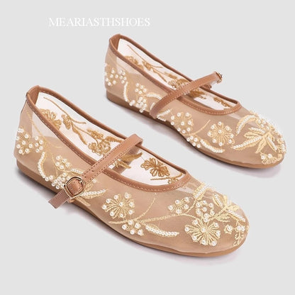 Original Shoes Ballet Flats Stylish suede leather Women's Mary Jane Ballet Shoes Laofers Casual Soft Leather Comfortable Flat