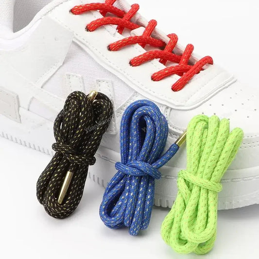 1Pair Round Shoelaces Sneakers Shoelace Quality Metal Head Rope Laces for Shoes Diameter 0.45cm 100/120/140/160cm Shoestrings