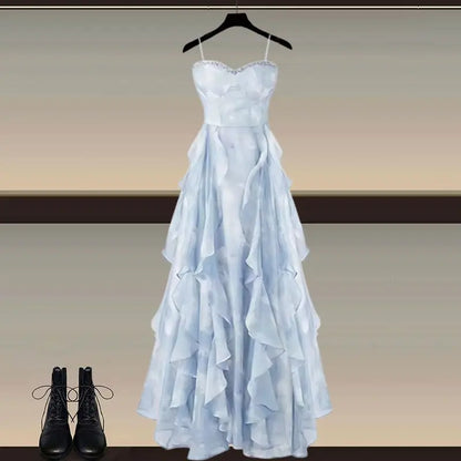 Women's Summer New Elegant Chiffon Sunscreen Shirt+Strap Skirt Two piece Suit 2026 Lady Korean Fashion Sexy Dress Matching Set