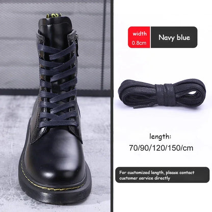 1Pair Quality Flat Waterproof Shoe laces Waxed Cotton Shoelaces Unisex Boots Casual Sneakers Shoelace Leather Laces Shoes