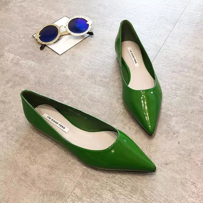Spring Autumn Women Flats Pointed Toe New 2021 Plaid Ballet Flats Woman Shoes Solid Color Boat Shoes zapatos mujer Single Shoes