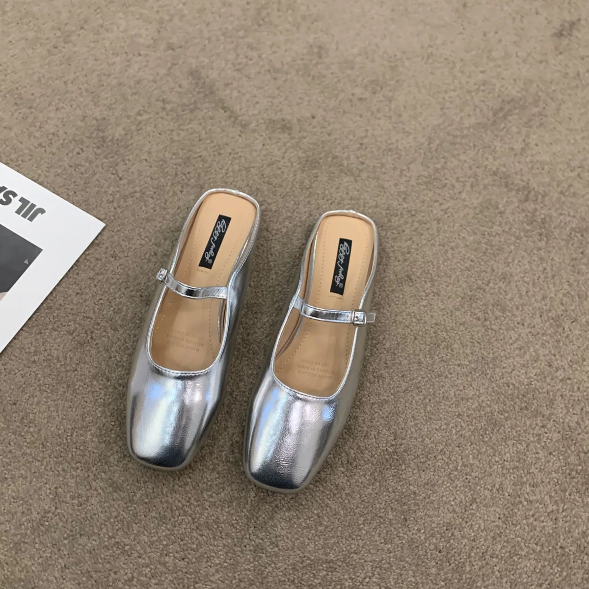 Bailamos Women Red Lightweight Shoes Square Toe  Slip On Vintage Soft Ballet Flats Female Shoes Ballet Flats Casual Sneaker Shoe