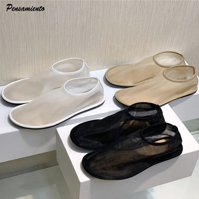 Ins style Fashion Women Lazy Loafers Mesh Ballet Flats Spring Summer Walking Dance Shoes Woman ﻿Breathable Slip-on Espadrilles