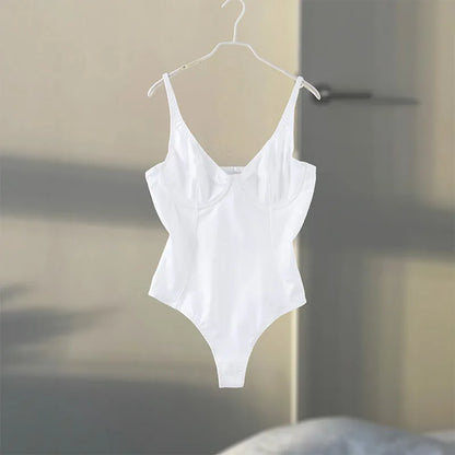 Sexy Women's Satin Sleeveless Bodysuit White Lace Hem Skirts 2025 Matching Set Chic Bodycon Deep V Open Back Top Female Outfit