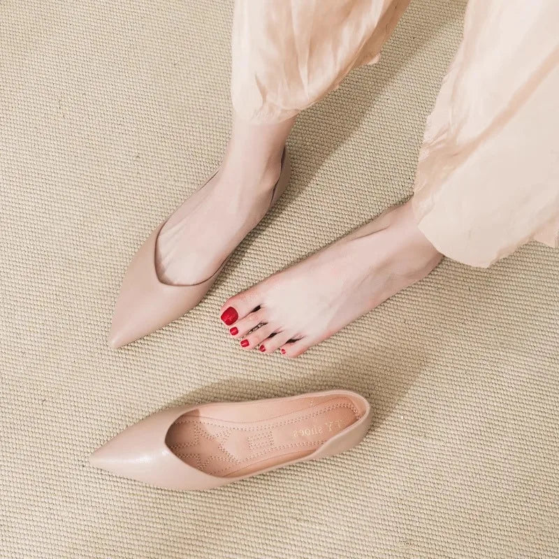 Spring Autumn Women Flats Pointed Toe New 2021 Plaid Ballet Flats Woman Shoes Solid Color Boat Shoes zapatos mujer Single Shoes