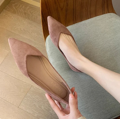 Spring Autumn Women Flats Pointed Toe New 2021 Plaid Ballet Flats Woman Shoes Solid Color Boat Shoes zapatos mujer Single Shoes