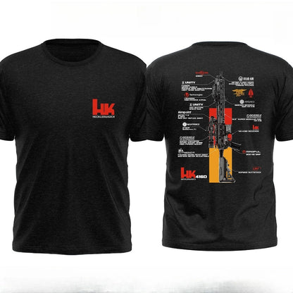HK416D Tactical Army Fan Club Outdoor Training Competition Women Men T-shirt Pure Cotton Original Loose Oversized Tee Crew Neck