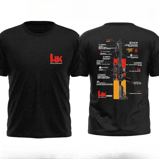 HK416D Tactical Army Fan Club Outdoor Training Competition Women Men T-shirt Pure Cotton Original Loose Oversized Tee Crew Neck