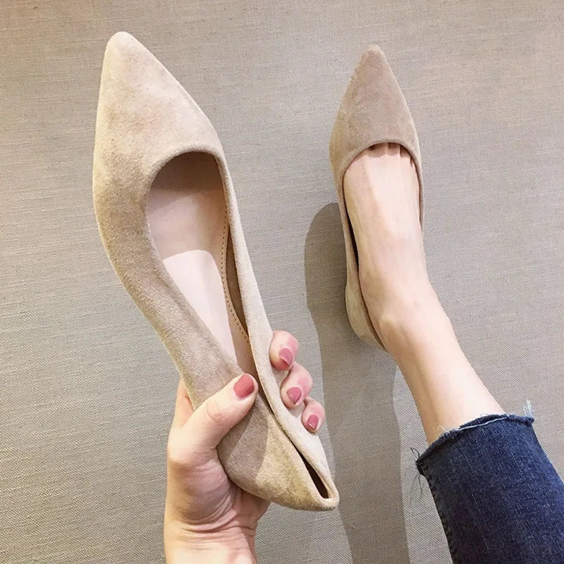 Spring Autumn Women Flats Pointed Toe New 2021 Plaid Ballet Flats Woman Shoes Solid Color Boat Shoes zapatos mujer Single Shoes