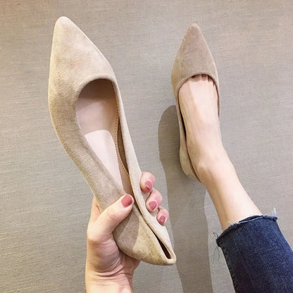 Spring Autumn Women Flats Pointed Toe New 2021 Plaid Ballet Flats Woman Shoes Solid Color Boat Shoes zapatos mujer Single Shoes
