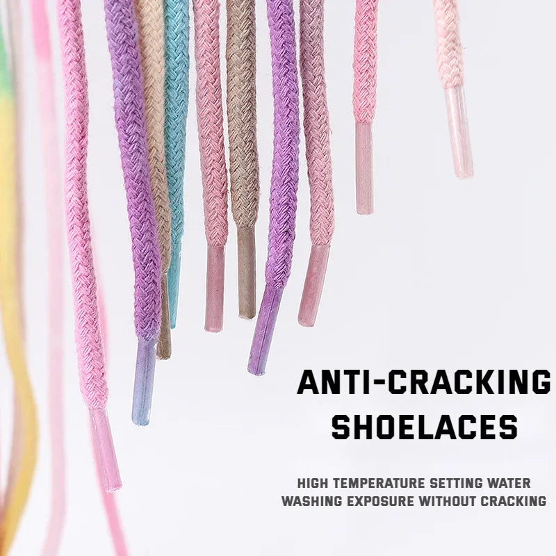 1Pair Colorful Round Shoelaces Rainbow Cotton Shoelace Running Sneakers Laces 80/100/120/140/160CM Shoe laces Shoes Accessories