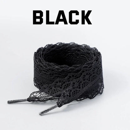 New 2.9CM Width Fancy Flat Shoelace Lace Braided Shoelaces Black White Silk Shoe Laces for Ballet Sneakers German Training Shoes