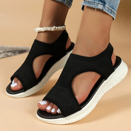 Women Summer Shoes 2025 New Mesh Fish Platform Sandals Women's Open Toe Wedge Sandals Ladies Light Casual Shoes Zapatillas Muje