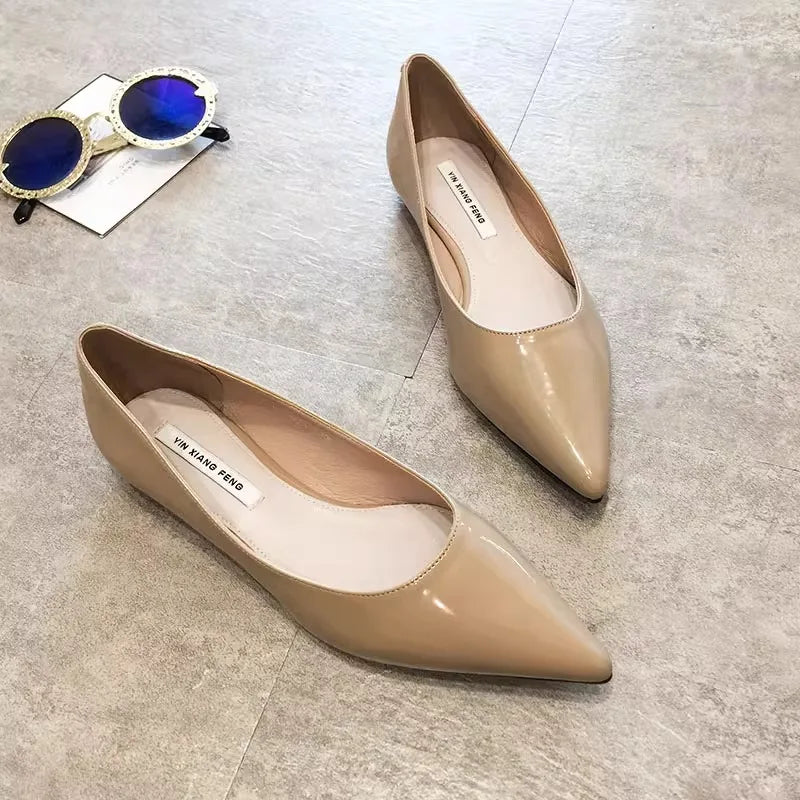 Spring Autumn Women Flats Pointed Toe New 2021 Plaid Ballet Flats Woman Shoes Solid Color Boat Shoes zapatos mujer Single Shoes
