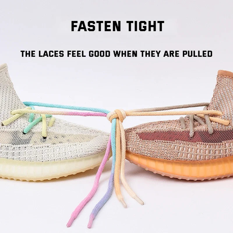 1Pair Colorful Round Shoelaces Rainbow Cotton Shoelace Running Sneakers Laces 80/100/120/140/160CM Shoe laces Shoes Accessories