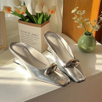Women Platform Sandals Flats Mules Hollow Wedge Sandals Summer 2025 Sexy New Slingback Woman Shoes Luxury Sandalias De Mujer
