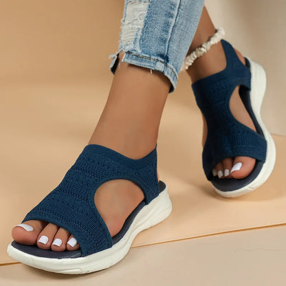 Women Summer Shoes 2025 New Mesh Fish Platform Sandals Women's Open Toe Wedge Sandals Ladies Light Casual Shoes Zapatillas Muje