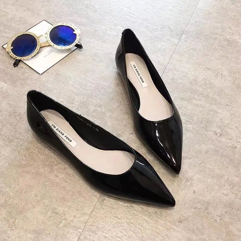 Spring Autumn Women Flats Pointed Toe New 2021 Plaid Ballet Flats Woman Shoes Solid Color Boat Shoes zapatos mujer Single Shoes
