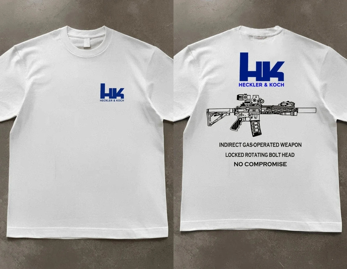 HK416D Tactical Army Fan Club Outdoor Training Competition Women Men T-shirt Pure Cotton Original Loose Oversized Tee Crew Neck