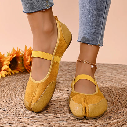 New Red Ballet Flats Trainers Women Split Toe Ballerina Tabi Walking Sneakers Woman Mary Jane Shoes Footwear