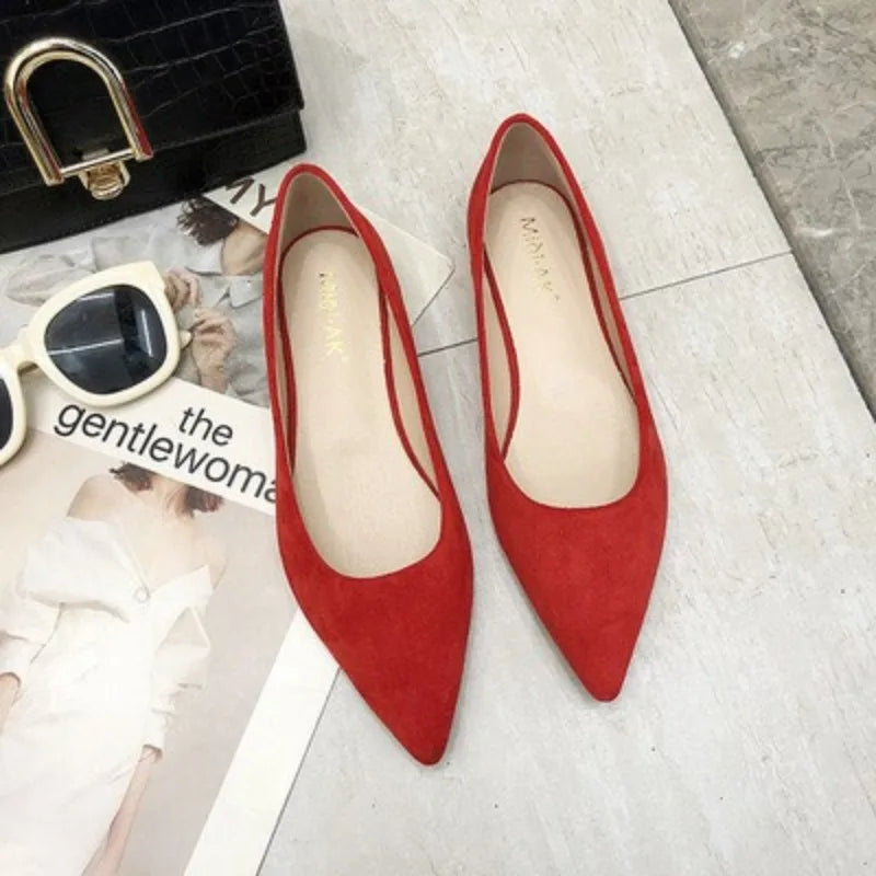 Spring Autumn Women Flats Pointed Toe New 2021 Plaid Ballet Flats Woman Shoes Solid Color Boat Shoes zapatos mujer Single Shoes
