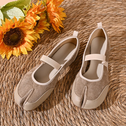 New Red Ballet Flats Trainers Women Split Toe Ballerina Tabi Walking Sneakers Woman Mary Jane Shoes Footwear