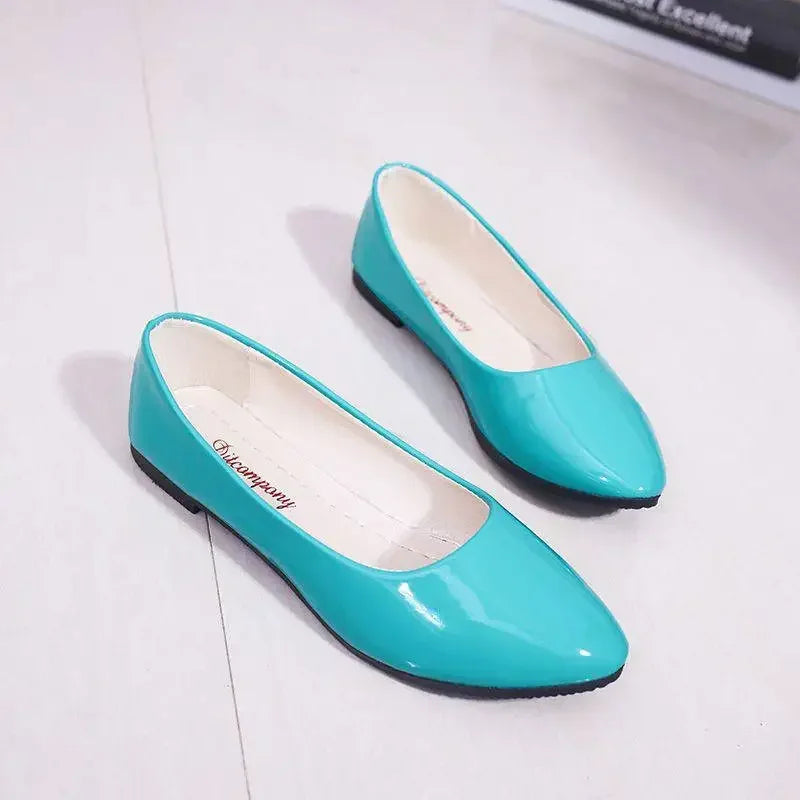 Women Candy Color Ballet Flats White Wedding Shoes Woman Flats Patent Leather Slip on Shoes Zapatos Mujer Ladies Boat Shoes224