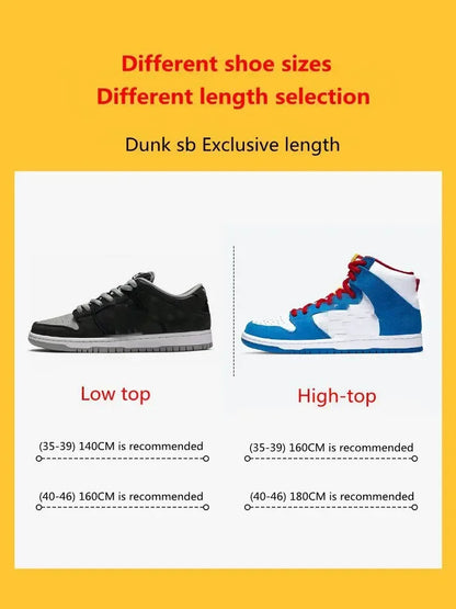 Dunk sb Original Classic Shoelaces Semicircle Thickened Polyester AF1AJ Shoe laces Basketball Shoes Non slip Sports Laces 1Pair