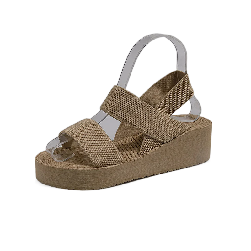 New Minimalist Slingback Wedge Sandals Outdoor Summer Lightweight Slides Solid Color Thick Bottom Ladies Shoes Female Sandals
