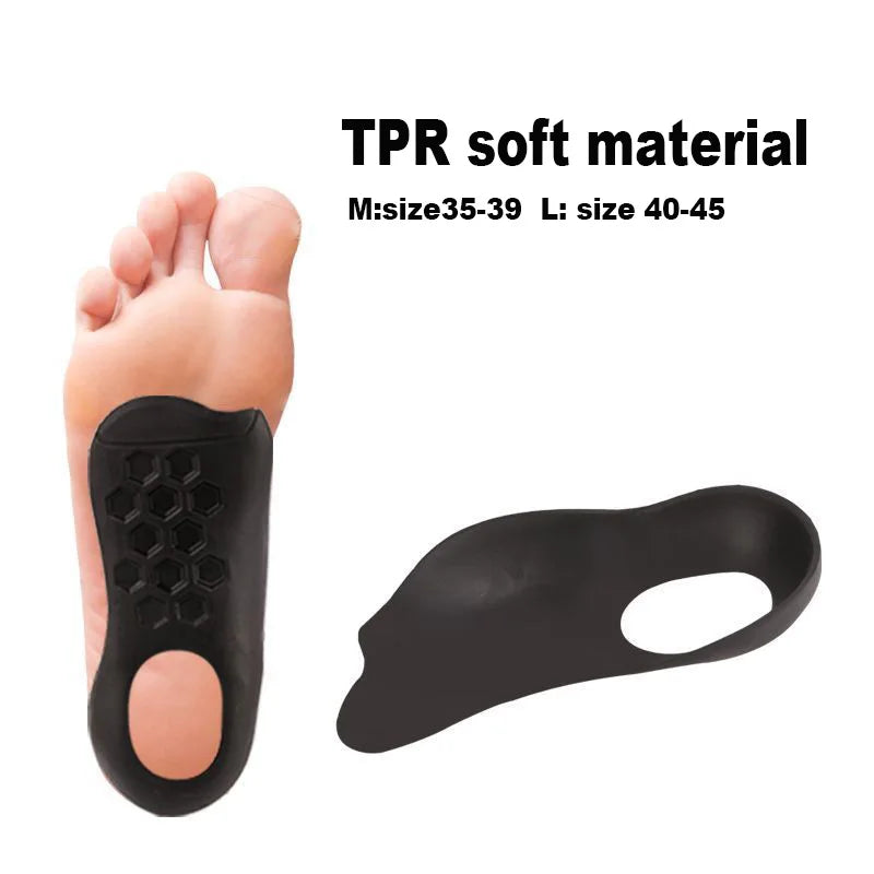 1Pair Orthopedic Insoles for Flat Feet Arch insole Walking Pad Arch Support Shock-absorbing Pressure-relieving Walking Foot Care