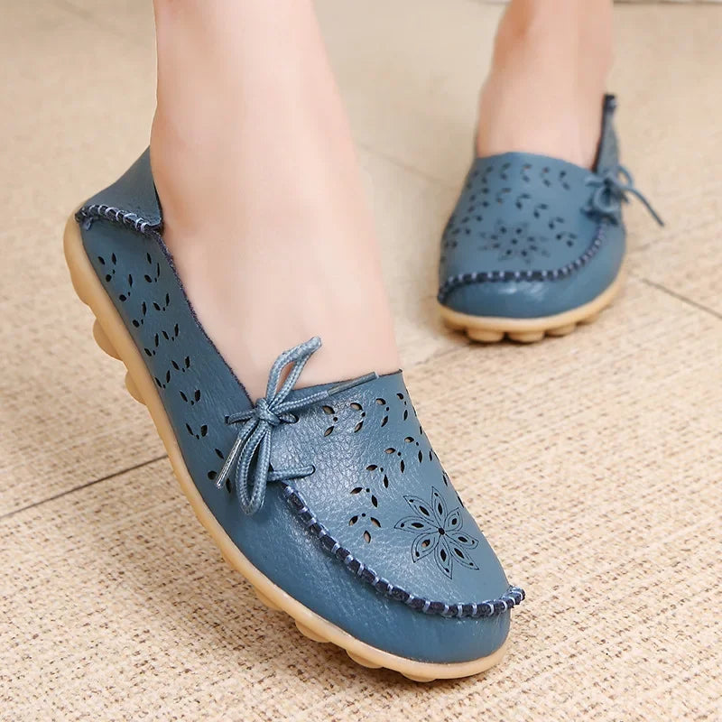 Women Shoes Leather Ballet Flats Zapatos Mujeres 2026 Trend Loafers Women's Summer Shoes Casual Flats Breather Summer Footwear